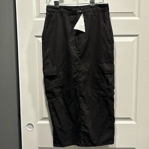 Black Cargo Skirt